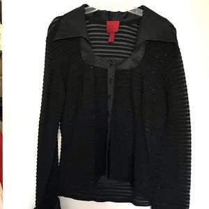 MAKE AN OFFER!! Black sequined sheer shirt w/liner